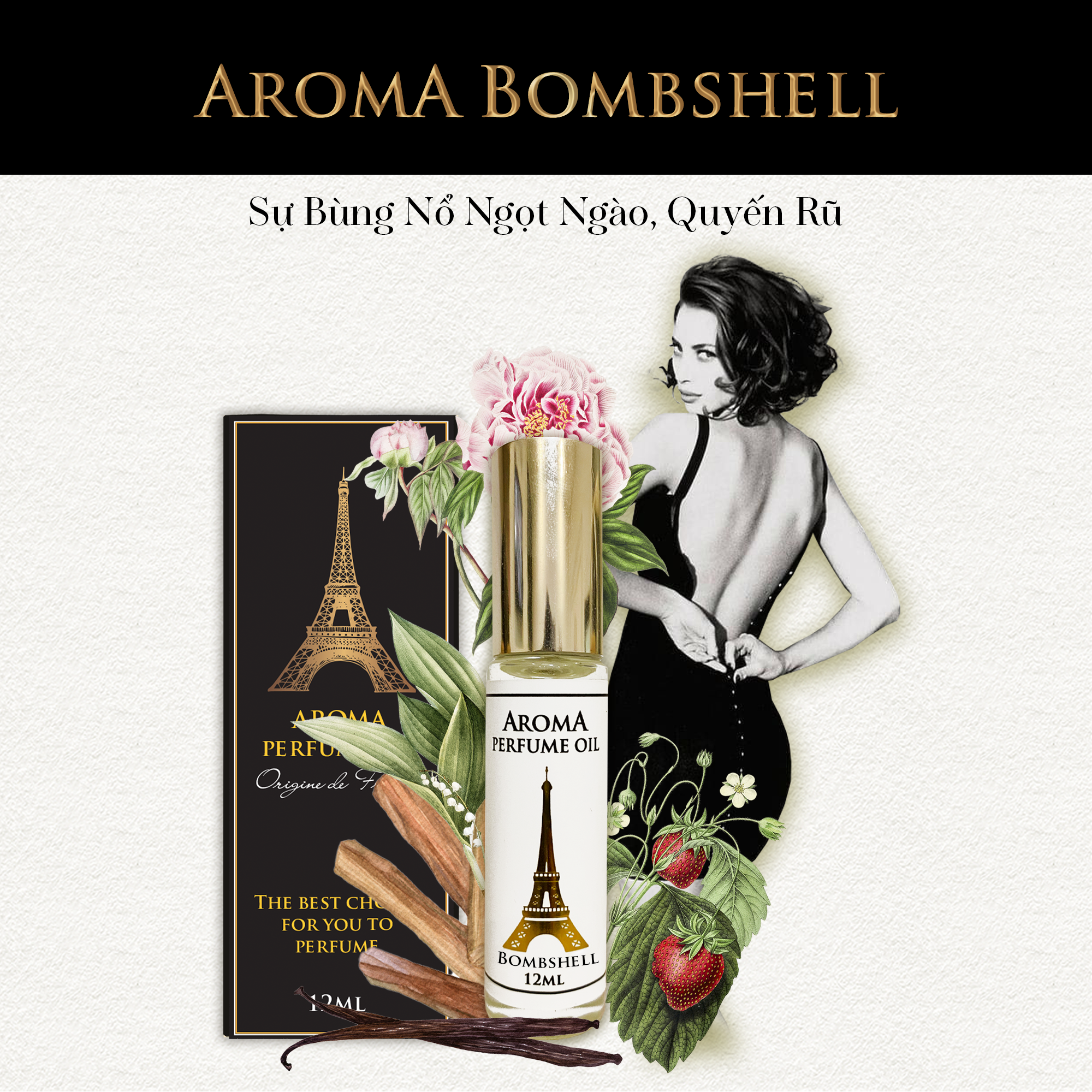 Aroma Bombshell – Tinh Dầu Nước Hoa Pháp Dạng Lăn 12ml