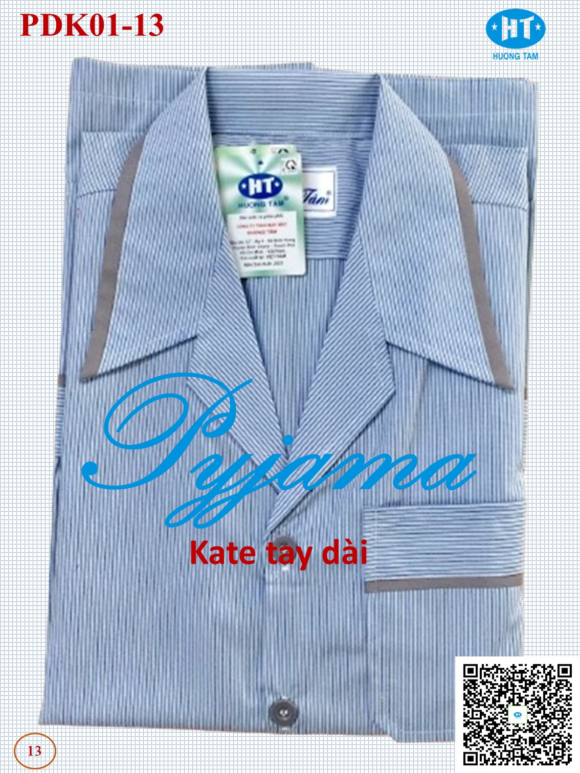 Bộ Pyjama HUONGTAM Kate tay dài nam cao cấp(PDK01). Chất liệu Kate loại tốt:  mềm mại, thoáng mát, không phai màu