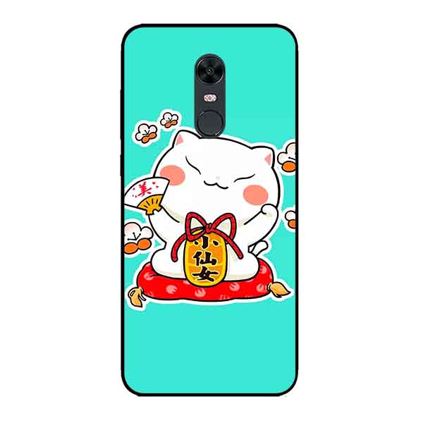Ốp Lưng in cho Xiaomi Redmi 5 Mẫu Mèo May Mắn 5 - Hàng Chính Hãng
