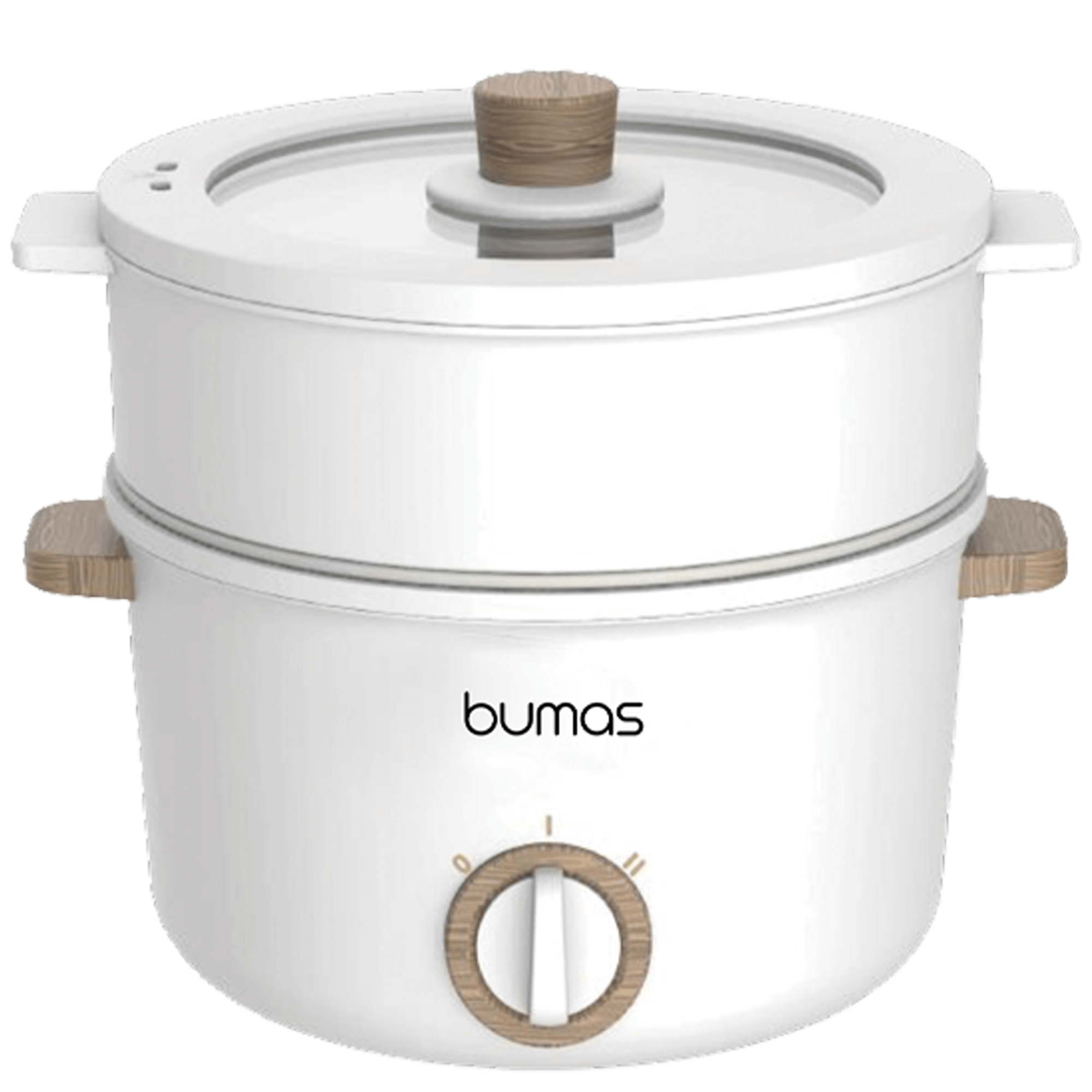 Nồi Điện Đa Năng BUMAS K02 Chống Dính Men Gốm, Dung Tích 2.5L, Công Suất 700W - Hấp, hầm, chiên, xào, nấu lẩu, nấu cơm - Hàng chính hãng