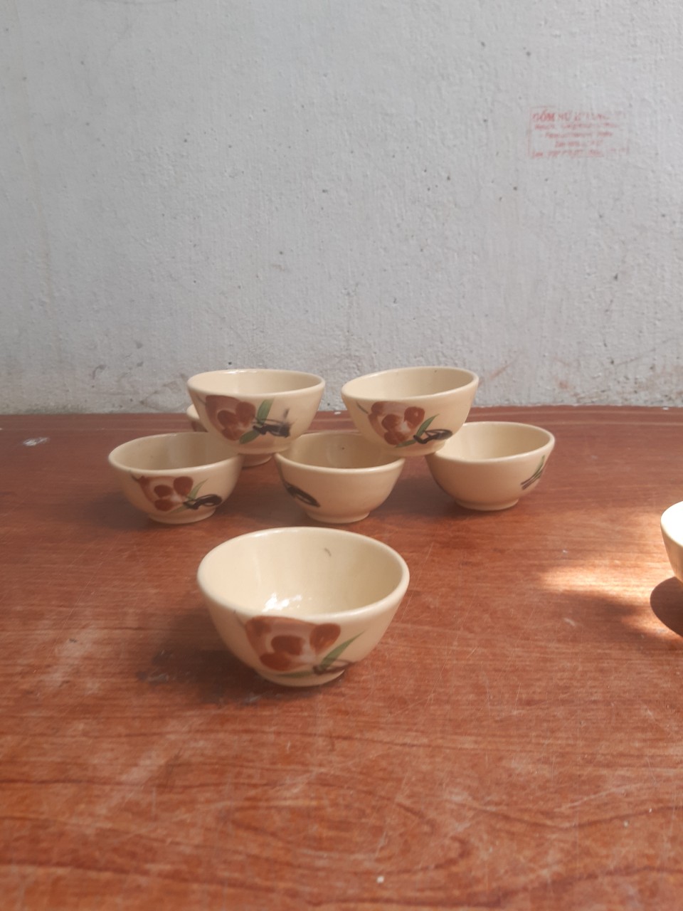 Chén bánh bò, chén nước chấm vẽ tay hoa cỏ 30 cái