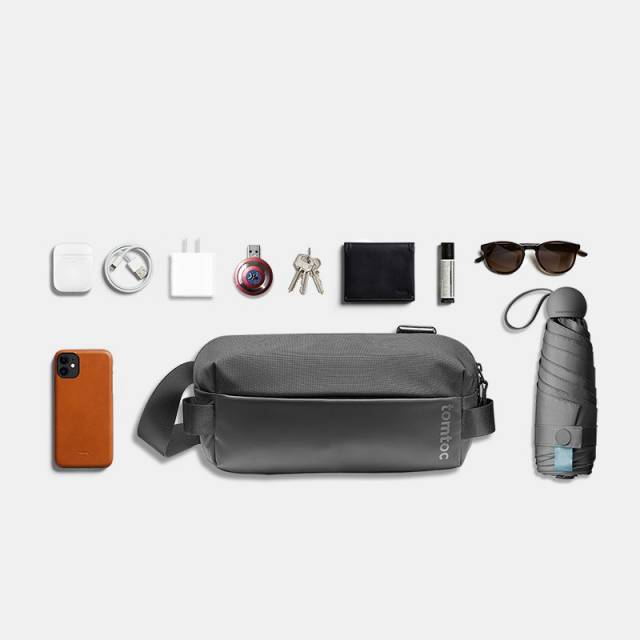 TÚI ĐEO CHÉO TOMTOC LIGHTWEIGHT CODURA SLING BAG BLACK