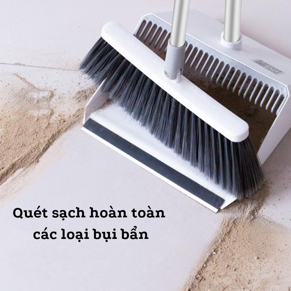 Chổi Quét Nhà, Chổi Nhựa Kèm Hót Rác Gấp Gọn, Xoay 180 Độ Tiện Dụng TIME HOME