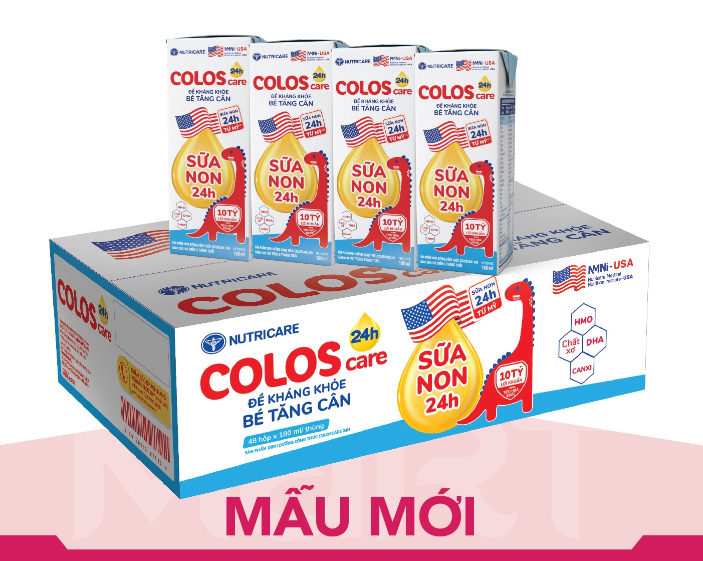 Thùng sữa nước pha sẵn cho bé Nutricare ColosCare 180ML - tăng cường hệ miễn dịch cho bé từ 1 tuổi