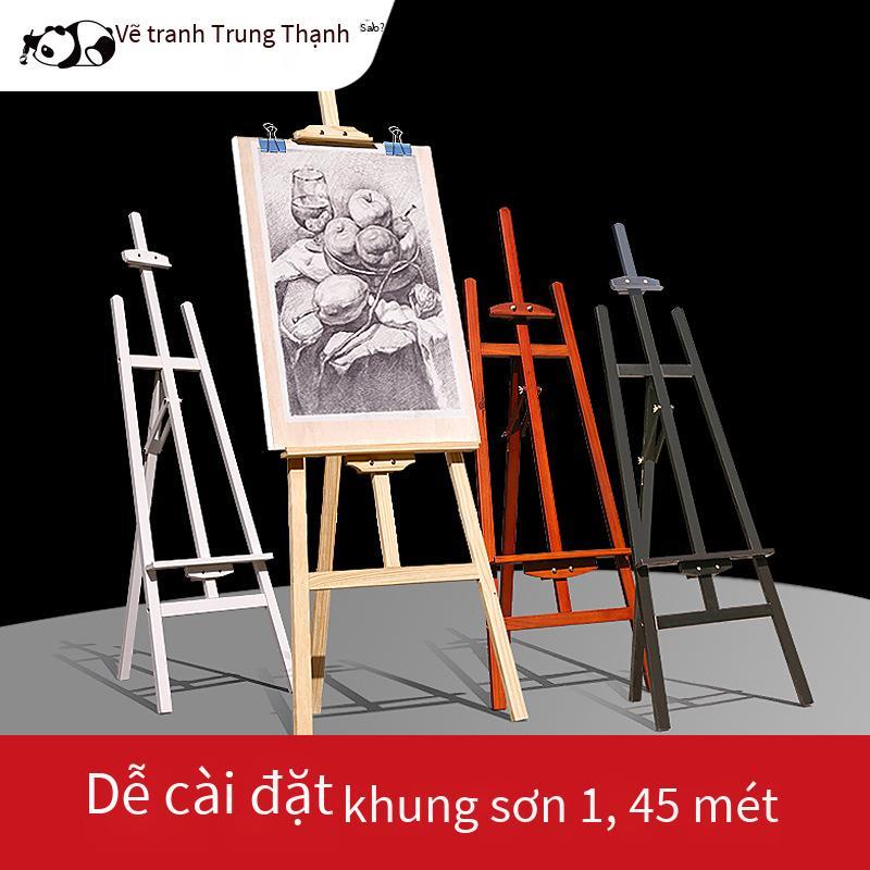 Ưu đãi đặc biệt 1,45 mét bằng gỗ thông giá vẽ đen trắng bảng vẽ phác thảo phác thảo giá vẽ gỗ đặc bảng vẽ bằng gỗ giá vẽ bộ