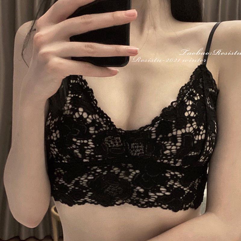 Áo bra ren áo lót nữ chất ren phong cách bralette cổ điển 0063