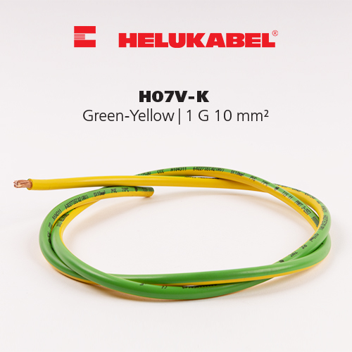 Dây cáp điều khiển HELUKABEL H07V-K | Green-Yellow | 1 G 10 mm²