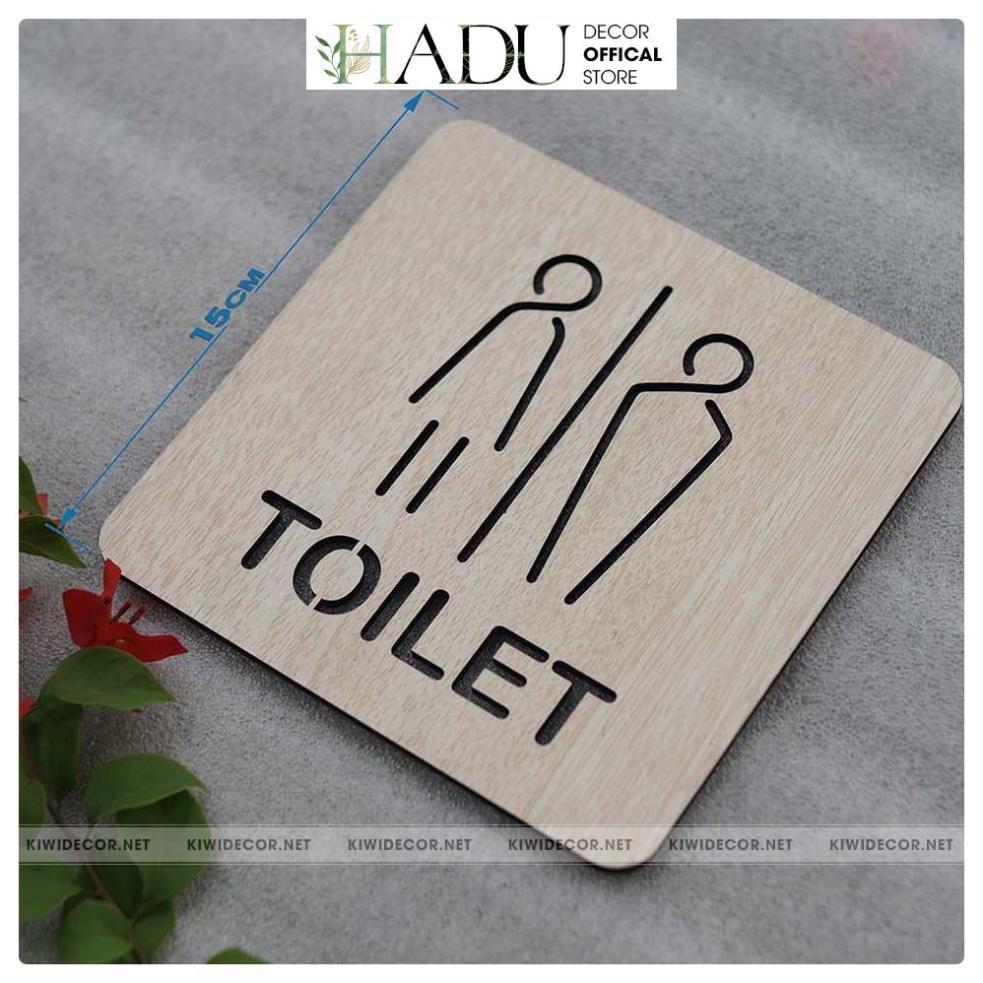 Bảng WC, Toilet Bằng Gỗ Vintage Decor - WC Nam Nữ - Restroom Chỉ hướng nhà vệ sinh - HaduDecor