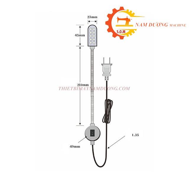 Đèn led máy may nam châm 10 bóng siêu sáng