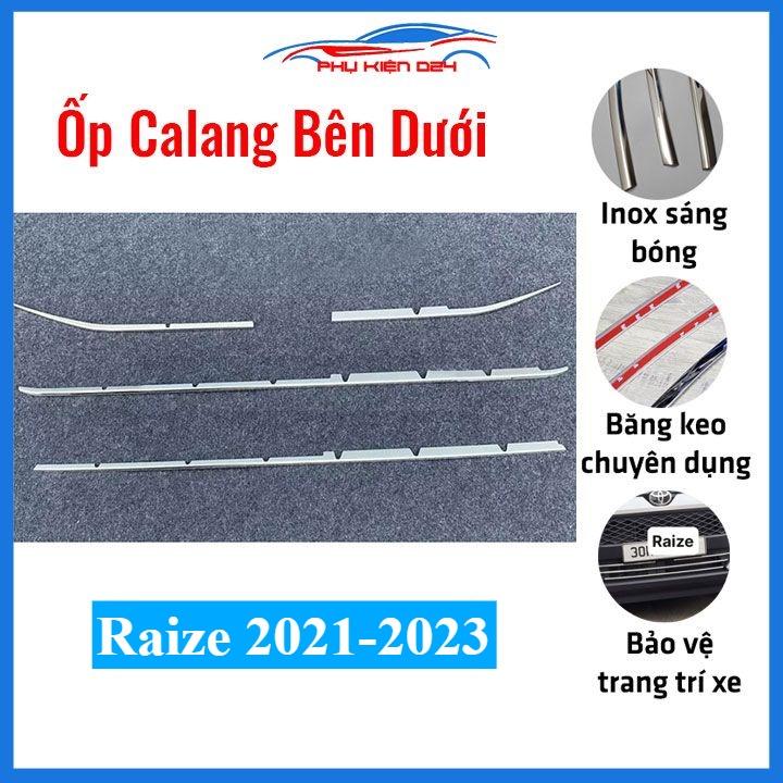 Ốp mặt ca lăng, calang Inox cho xe Raize 2021-2022-2023 thanh dưới biển số ốp lưới tản nhiệt