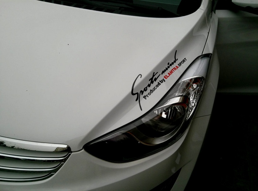 Tem decal sport mind dán capo xe ô tô Elantra