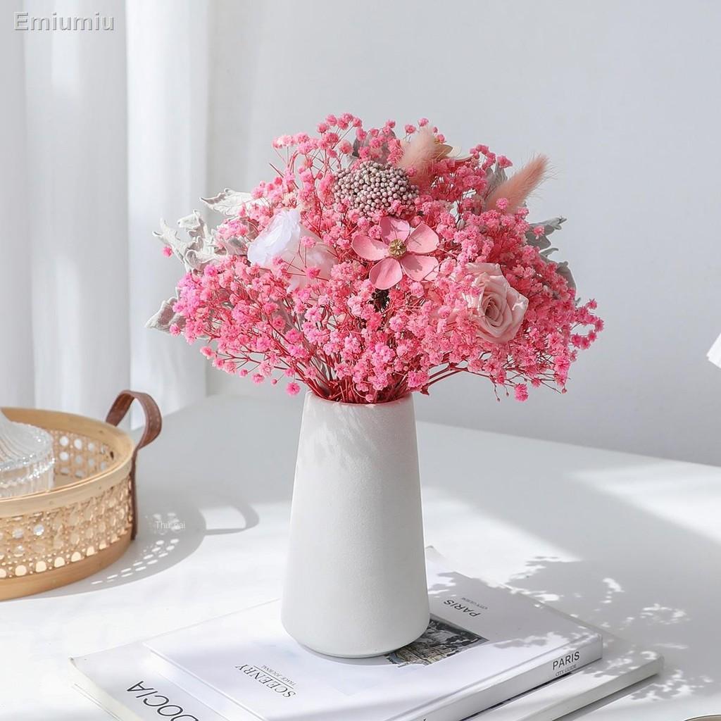 ☋♞Hoa tươi Tự làm hoa hồng bất tử khô gypsophila