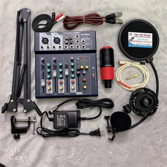 Bộ combo thu âm livestream Takstar PC K320 chính hãng và suondcard mixer f4 yamaha blutooth full phụ kiện