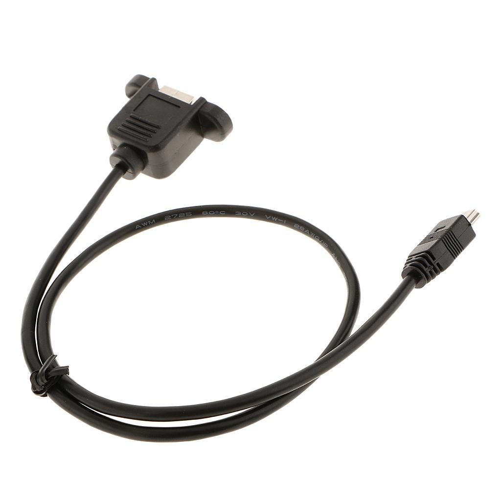 Mini USB 5 Pin Male to USB 2.0 B Female   Printer Panel Mount Cable
