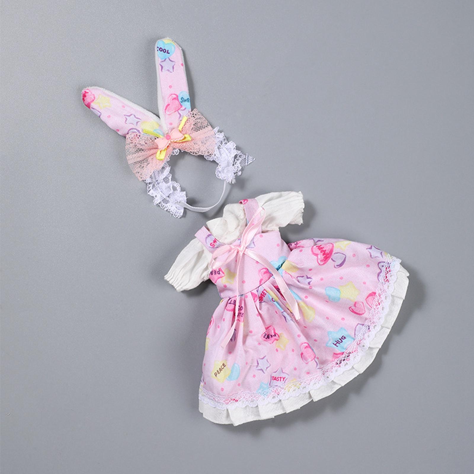 2 Pieces Fashion Doll Clothes Dress Set Handmade Outfits for 12'' inch Dolls