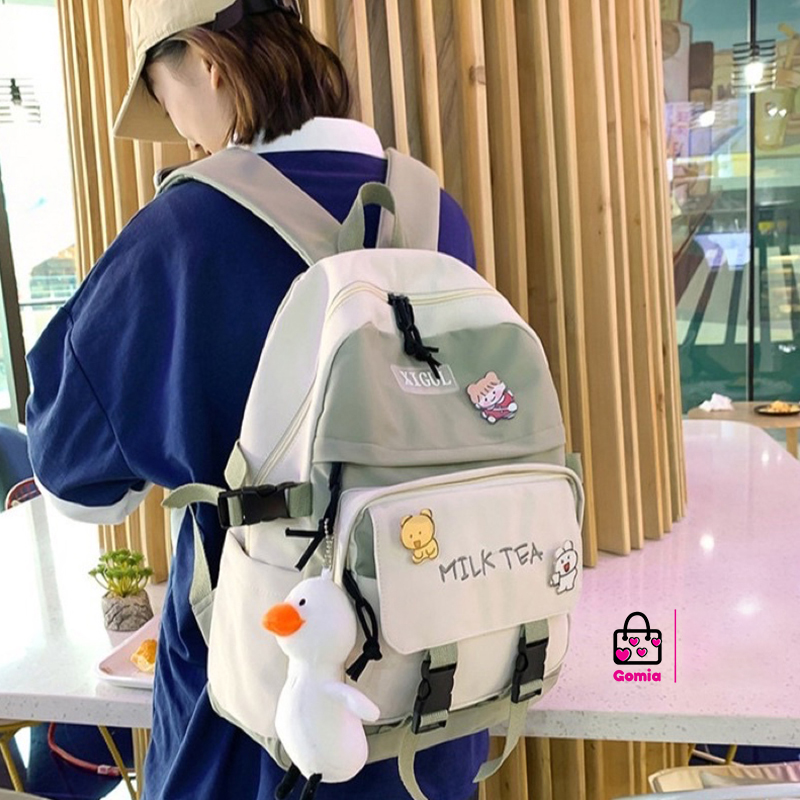BALO nữ thời trang Hàn Quốc đi học du lịch siêu tiện lợi chống thấm nước đẹp rẻ Milk Tea - GOMIA BL3061