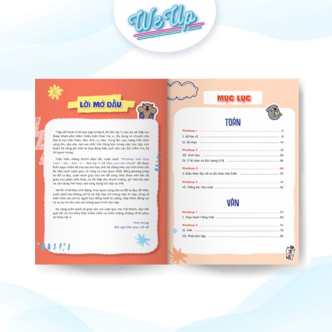 Combo 02 sách lớp 7: Sổ Mindmap 5 môn Toán Văn Anh Lí Hóa lớp 7 + 500 Bài tập Toán Văn Anh lớp 7