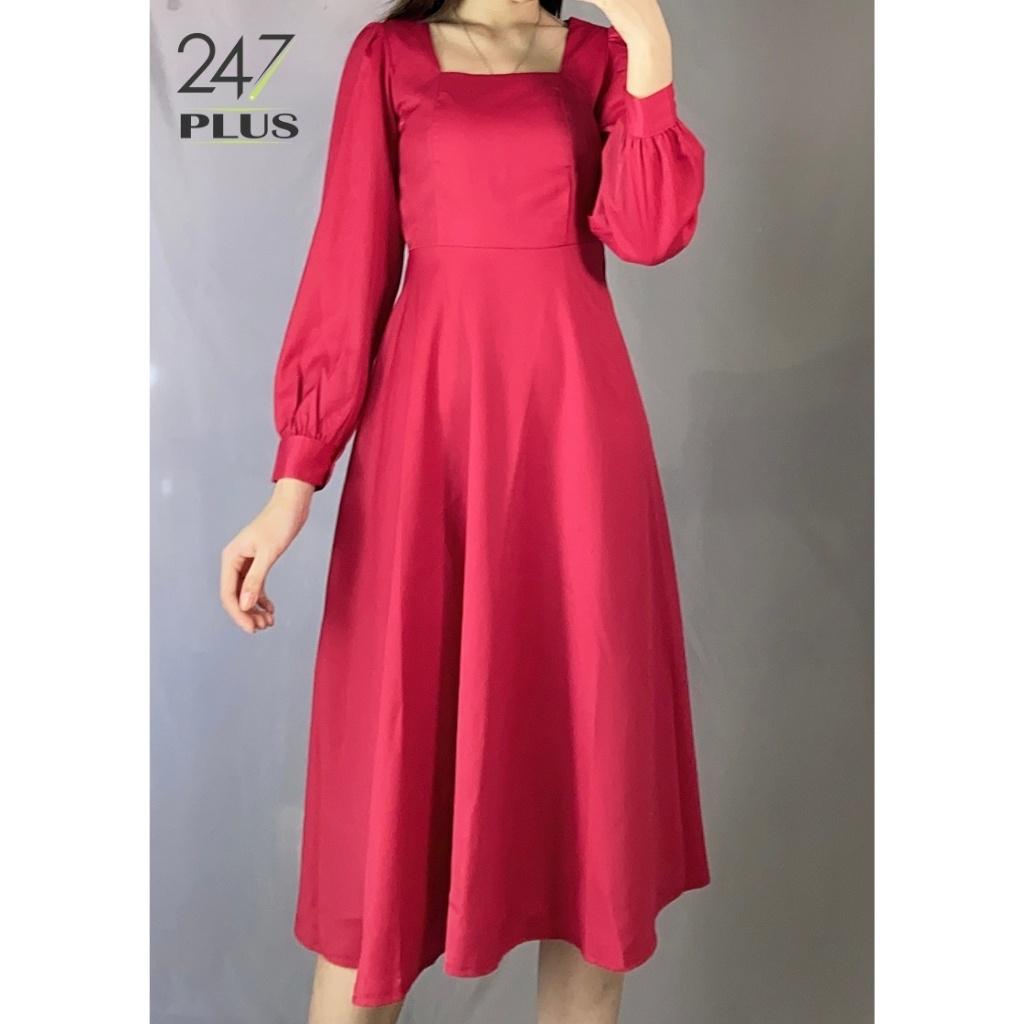 Váy Cổ Vuông Tay Bồng