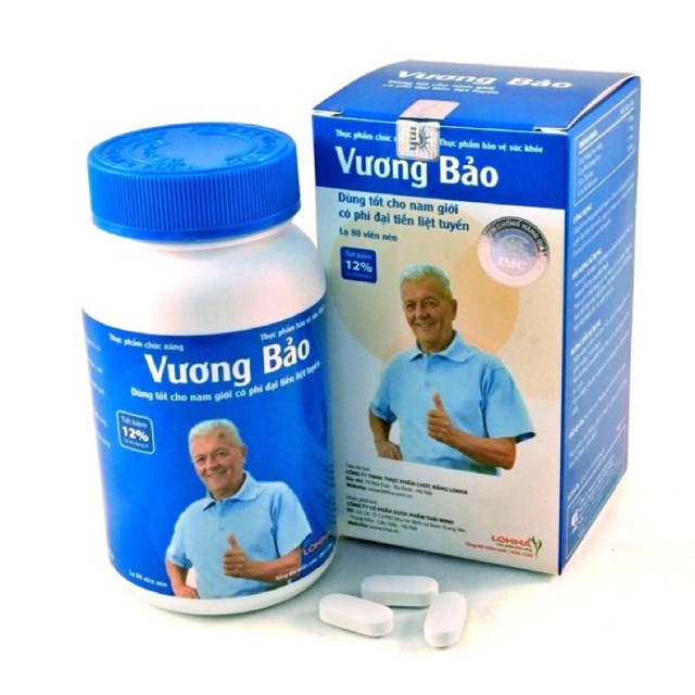 Thực phẩm bảo vệ sức khoẻ VƯƠNG BẢO lọ 80 viên Ngăn ngừa và hạn chế sự phát triển của khối phì đại tiền liệt tuyến
