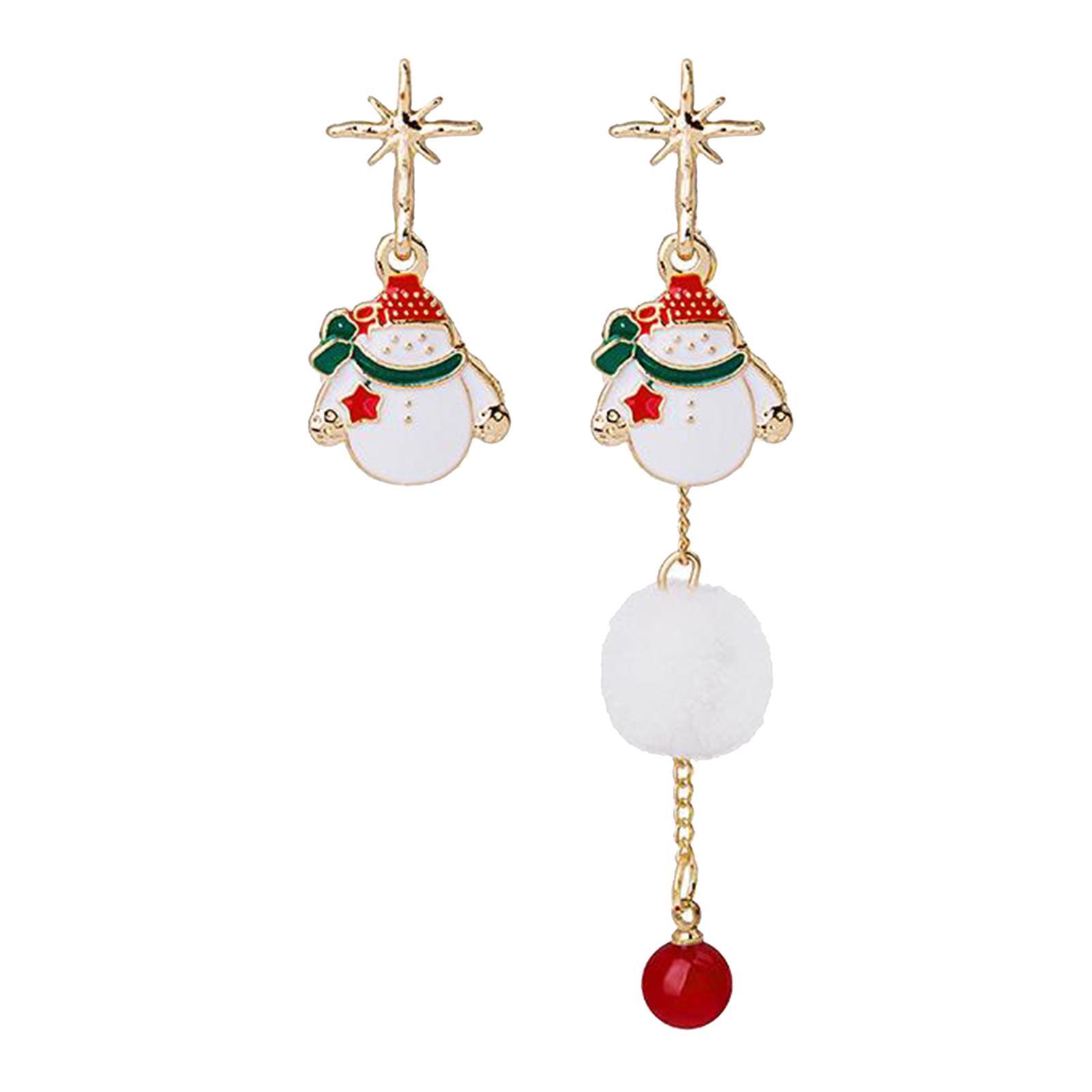 Footful Asymmetrical Christmas Stud Earrings Jewellery Dangle Stud for Girls