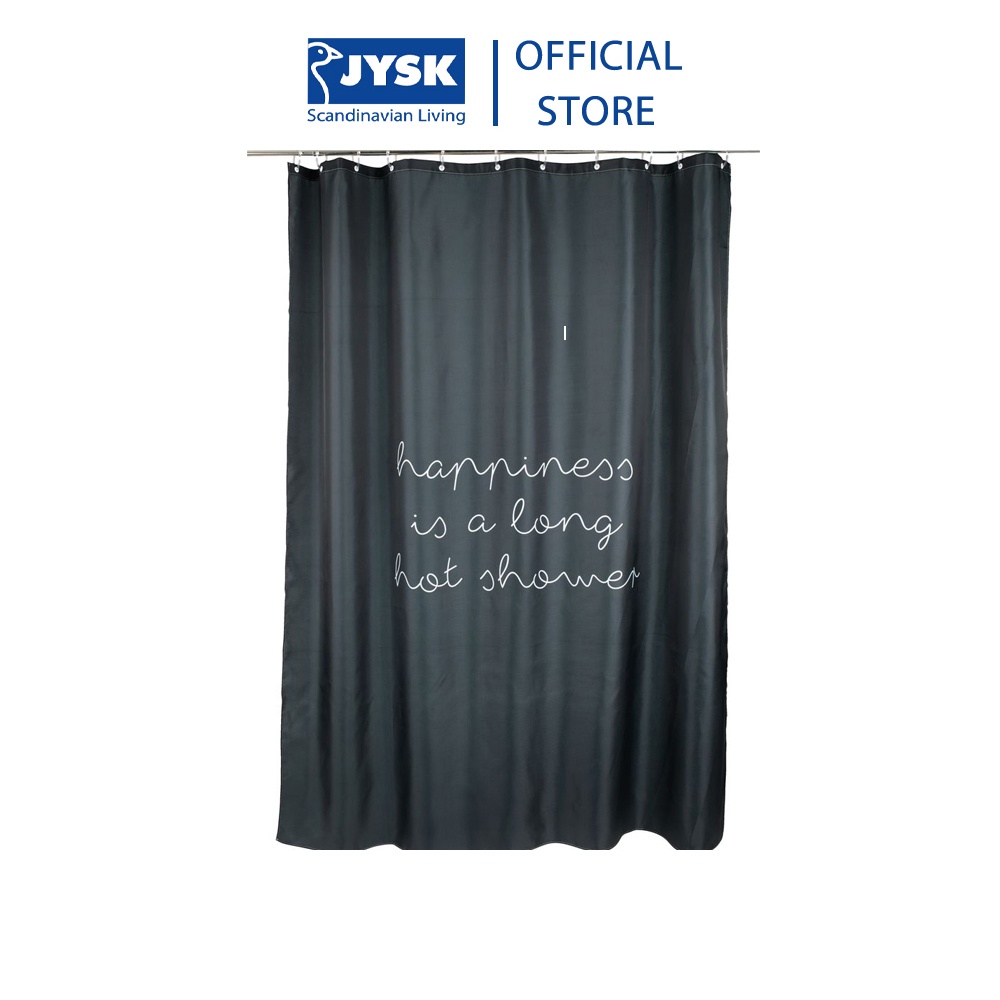 Rèm phòng tắm | JYSK Runemo | polyester | đen | D200xR150cm