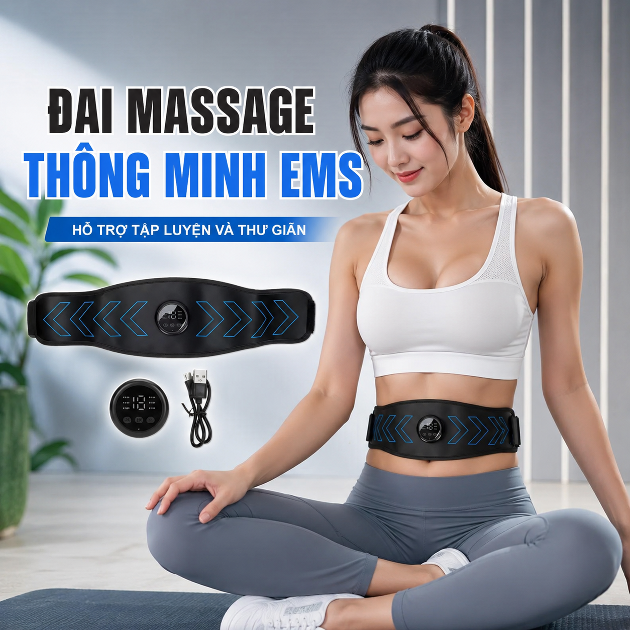 Máy Massage EMS Đeo Bụng – Hỗ Trợ Tập Thể Dụjc, Massage Thư Giãn, Dễ Mang Theo, đèn trang trí, đồng hồ treo tường