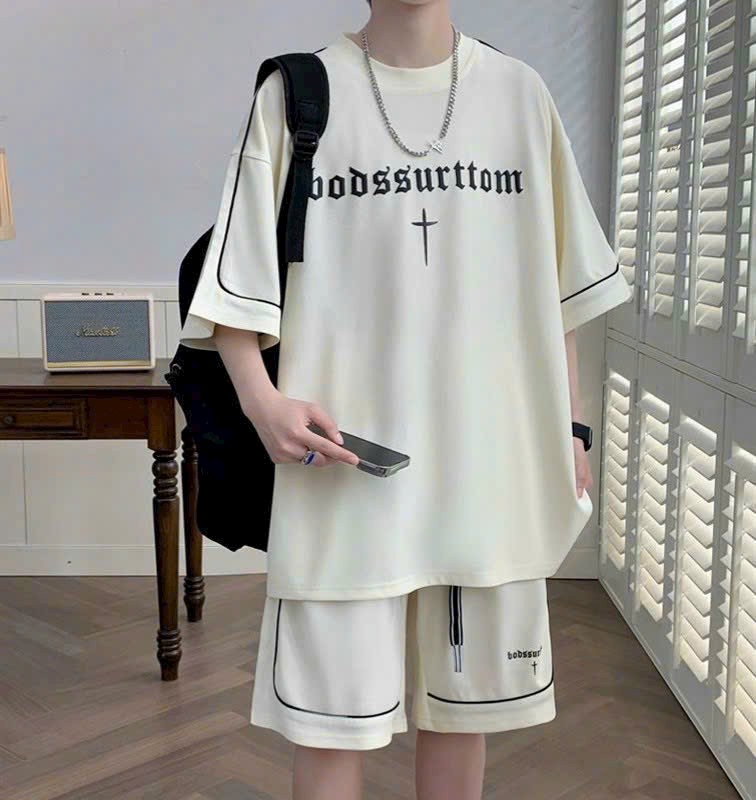 Bộ thể thao nam nữ chất liệu tổ ong loại 1 form unisex quần trên gối, [FREESHIP] Sét Đồ Bộ Thun Bao Đẹp Mang Cá Tính Kèm Họa Tiết Dấu Cộng Giữa, Bộ Quần Áo Thể Thao Nam Nữ mặc nhà Mùa Hè Unisex, Hình Thêu Sắc Nét, Phong Cách Cao Cấp