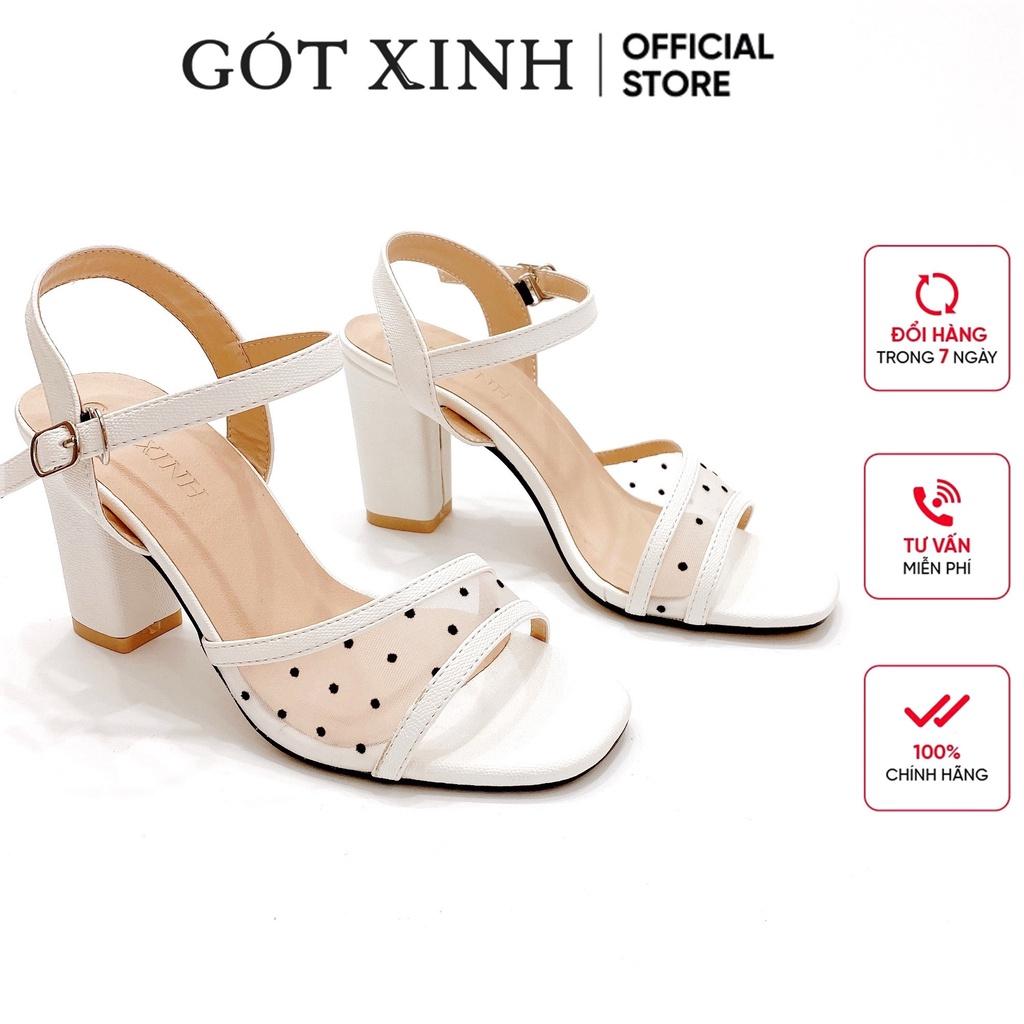 Giày sandal cao gót nữ GÓT XINH GX1 mũi vuông quai ngang đế cao 5cm