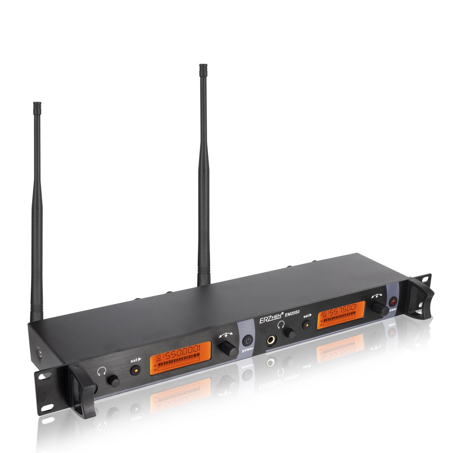 Hệ thống không dây màn hình trong tai ERZHEN Màn hình không dây trong tai đa bộ phát EM2050 Chuyên nghiệp cho các buổi biểu diễn trên sân khấu Màu sắc: 6 đầu thu550 580Mhz