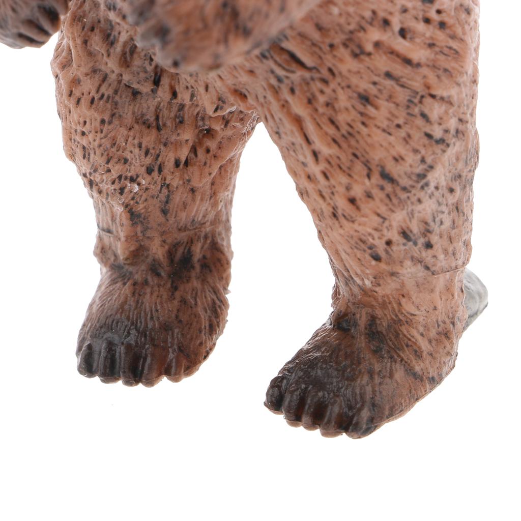 Realistic Standing Brown Bear Wild Animal Model Action Figure Kids Toy Gift