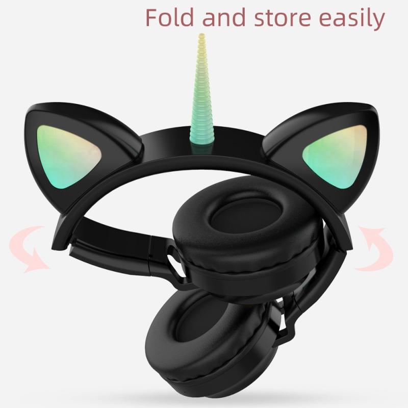 Dễ Thương Uni-Ngô Bluetooth-Tương Thích Tai Nghe Nhạc Stereo Tai Nghe Điện Thoại Máy Tính Chơi Game Không Dây Cho Bé Gái Món Quà Tốt Nhất