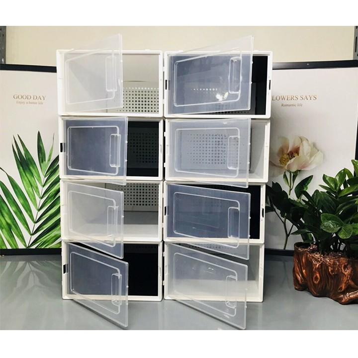 COMBO 5 Hộp Giày Dép Nhựa Cứng Cửa Ngang, Tủ Kệ Giày Dép Size Lớn Cao Cấp
