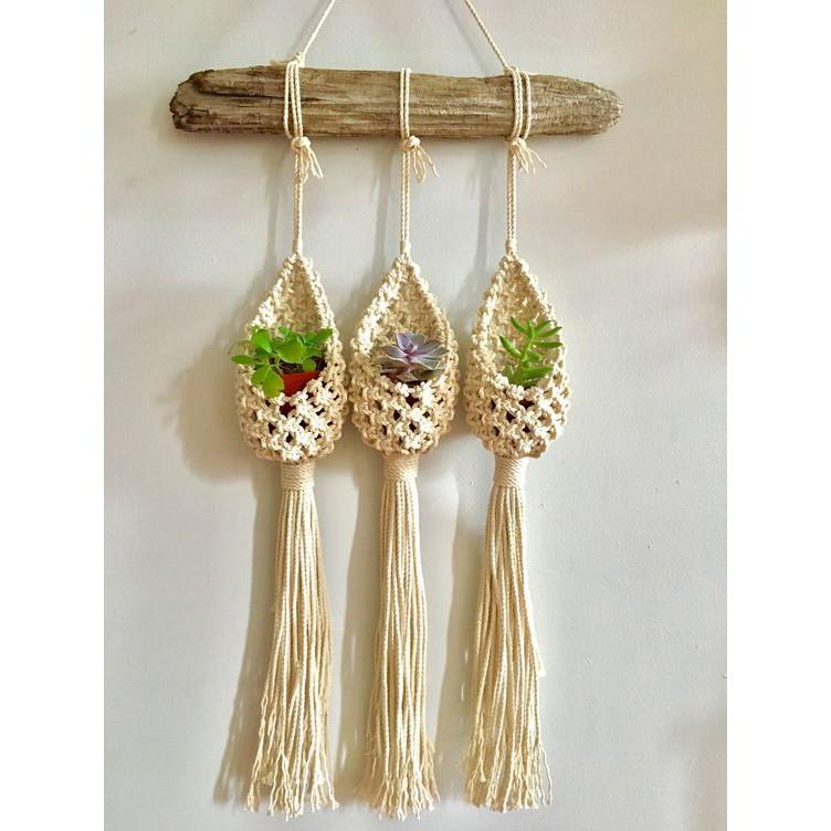 Giỏ treo cocoon nhỏ xinh - chất liệu macrame - trang trí nhà cửa, đồ decor