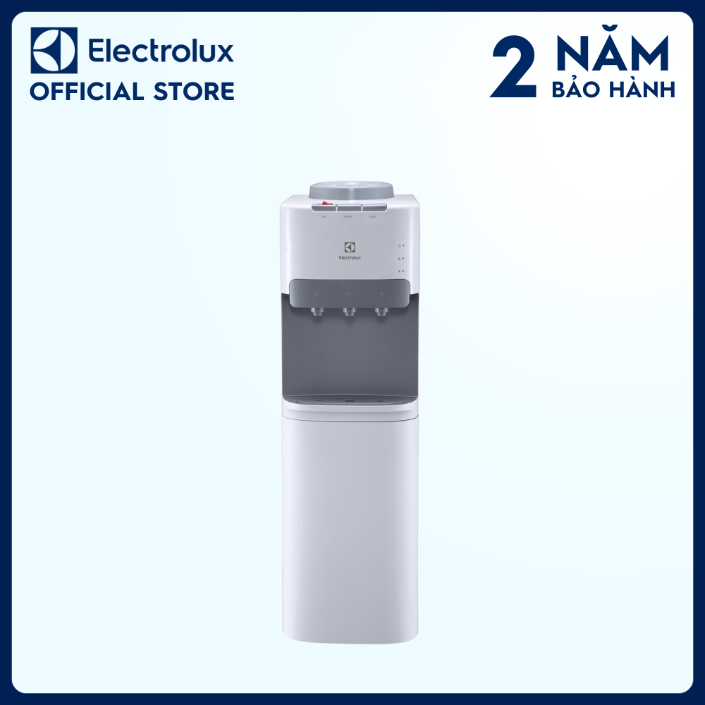 [Freeship] Cây nước nóng lạnh Electrolux bình úp trên trắng có ngăn chứa đồ - EQACF01TXWV - 3 vòi nước: nóng, bình thường và lạnh, ngăn tủ 9L [Hàng chính hãng]