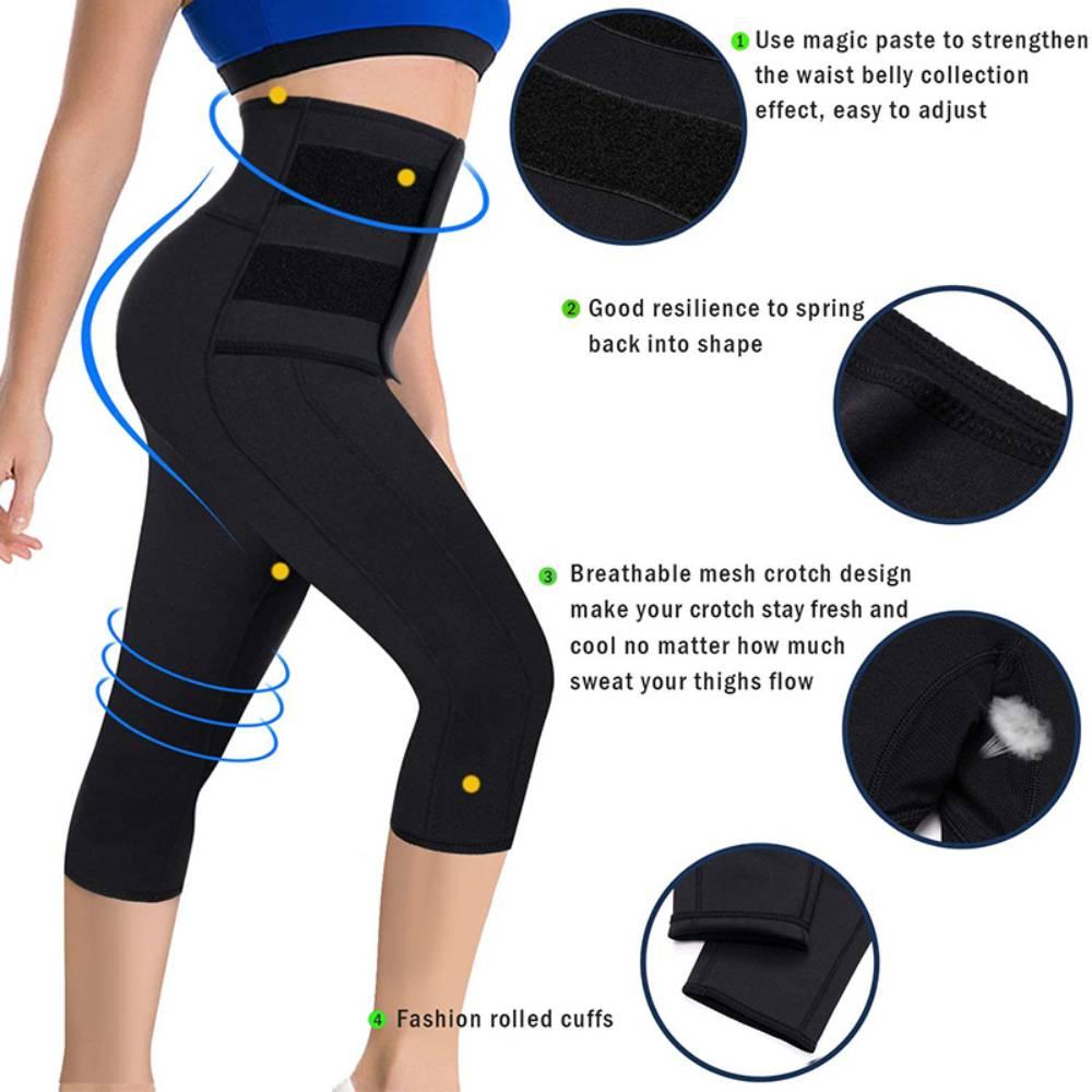 Phụ Nữ Neoprene Shaper Eo Quần Huấn Luyện Đai Xông Hơi Giảm Béo Tập Gym Capris Nóng Nhiệt Mồ Hôi Quần Cao Cấp Quần Legging