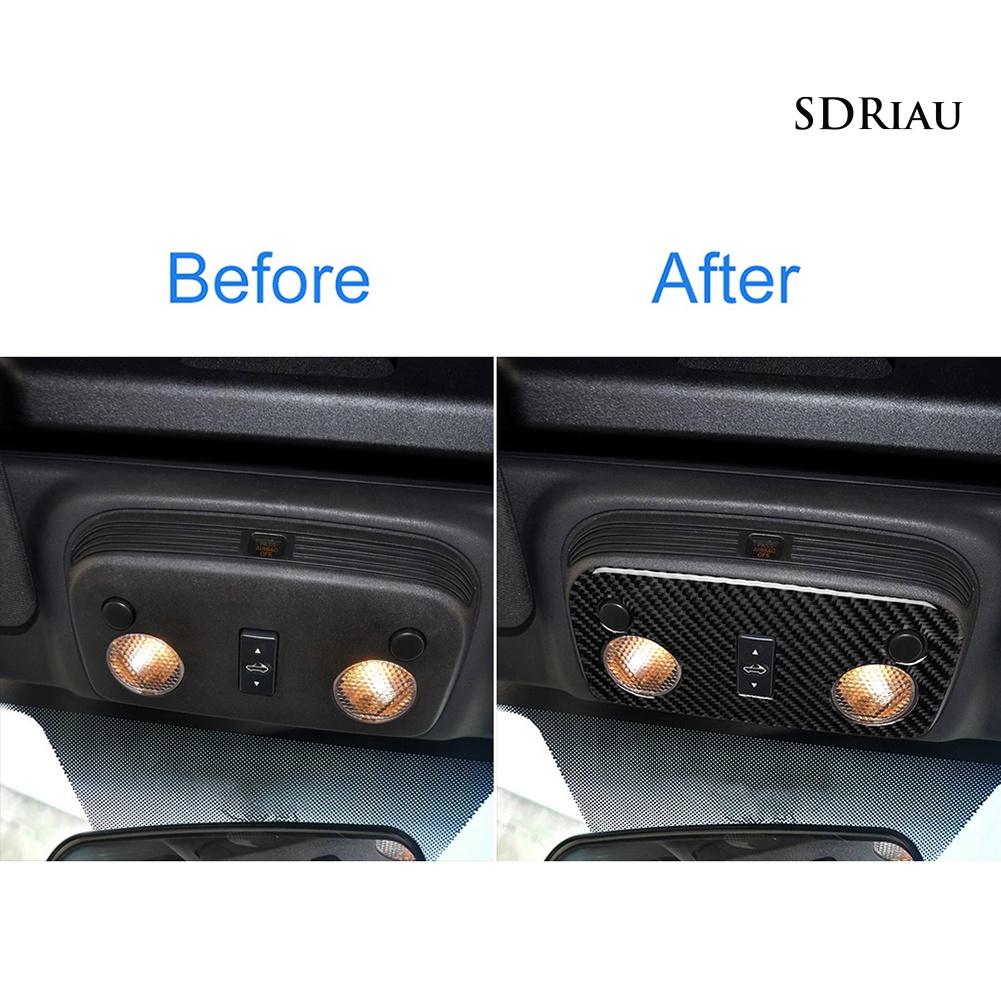 Carbon Fiber Car Reading Lamp Interior Trim Cover Sticker for Ford Mustang 09-13