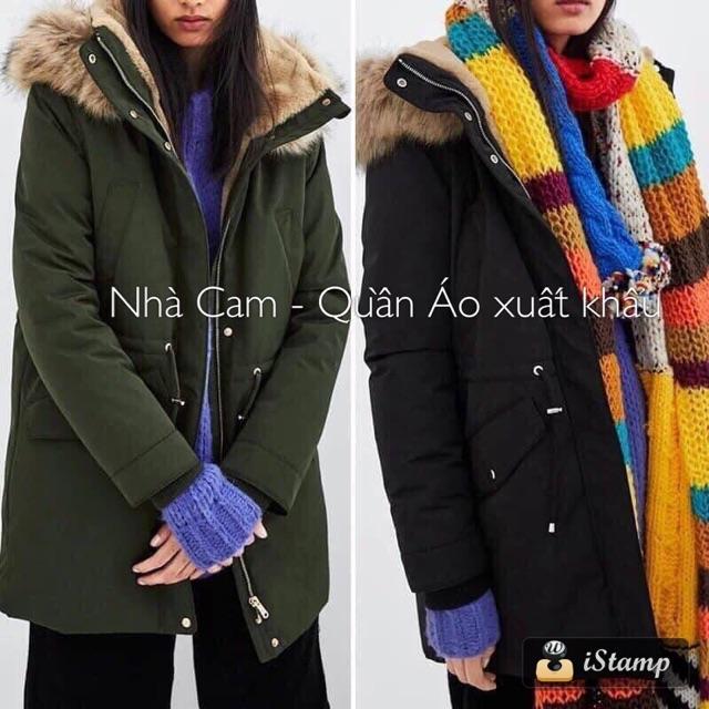 Áo Khoác Nữ Parka Lót Lông Hàng Xuất Khẩu - Nhà Cam -