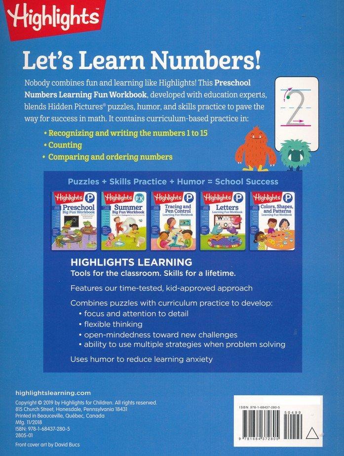 Highlights Preschool Learning Workbook Pack: Colors, Shapes, And Patterns; Tracing And Pen Control; Numbers; Letters