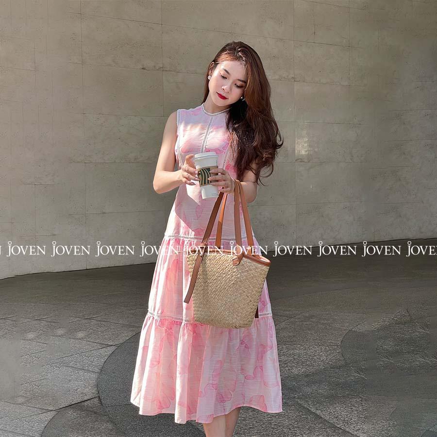 Đầm maxi hoa hồng ren Joven