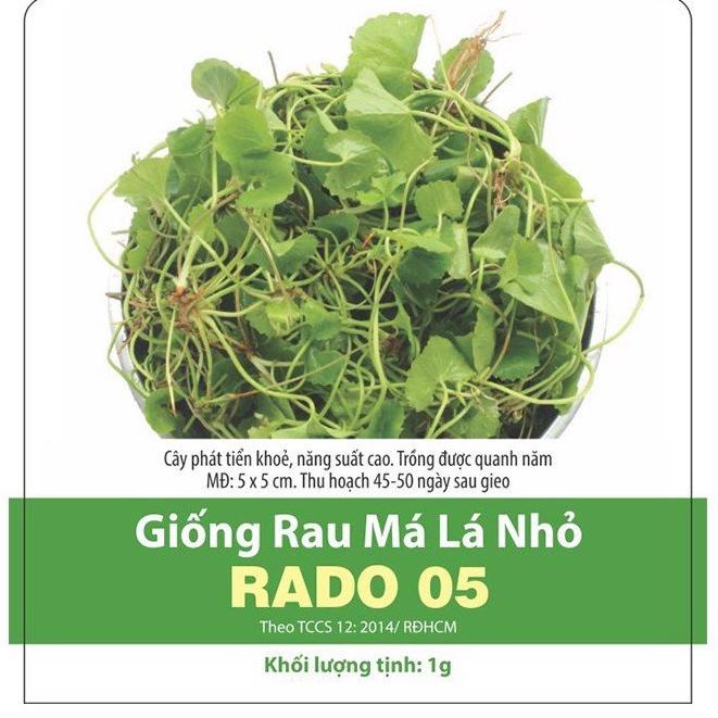 Hạt Giống Rau Má Lá Nhỏ RADO 05- 1gr Dạng lá nhỏ, là dòng rau má đồng chọn lọc tự nhiên, chất lượng ăn ngon TH 30-35