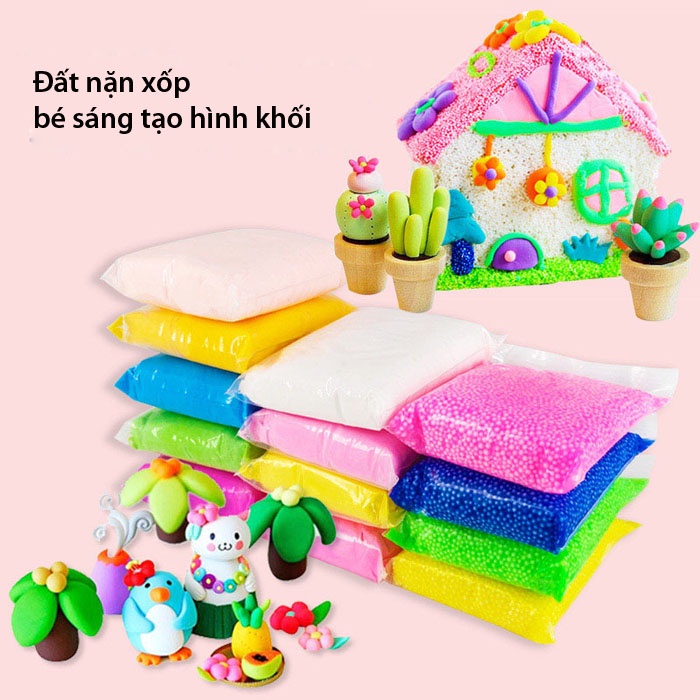 Set 8 gói đất nặn/đất sét xốp mix màu cho bé