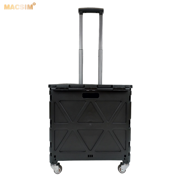 Hộp đựng đồ xếp gọn có bánh, tay kéo tiện ích kích thước 51cm x 55cm x 40cm - nhãn hiệu Macsim