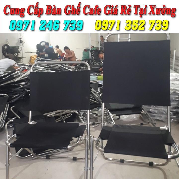 Ghế xếp inox, ghế xếp cafe, câu cá lưng thấp