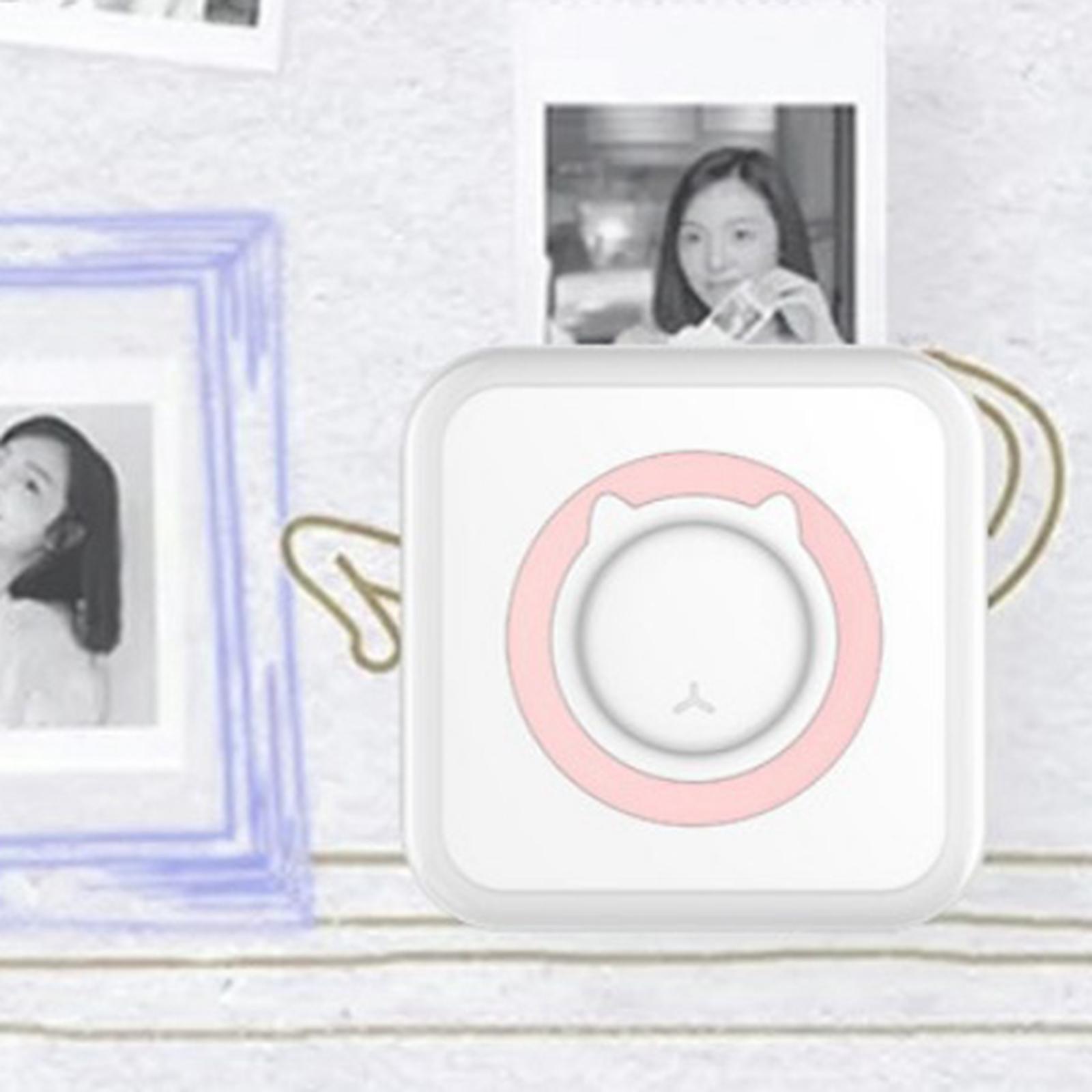 Bluetooth Cute Mini Label Sticker Receipt Thermal Printing Pink