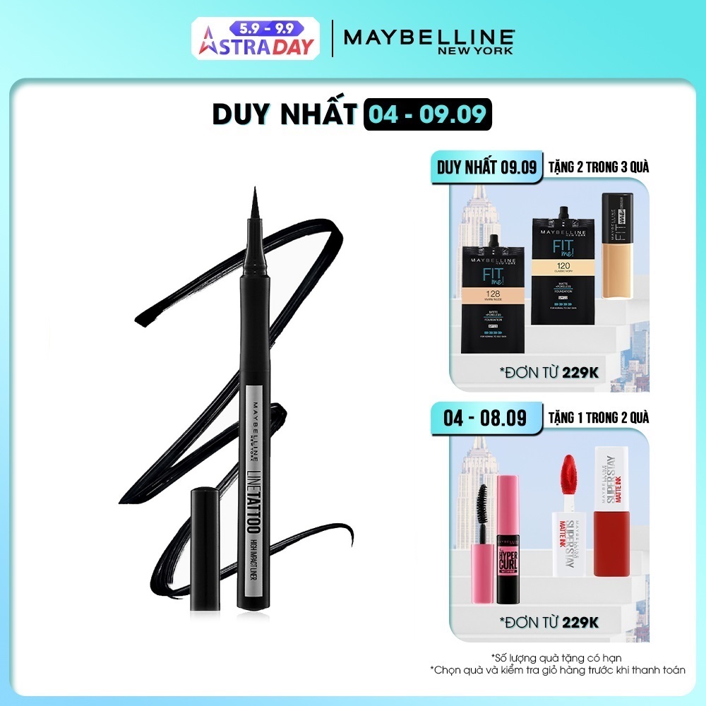 Bút Kẻ Mắt Nước Lâu Trôi 36H Không Thấm Nước Maybelline New York Line Tattoo High Impact Liner 1g