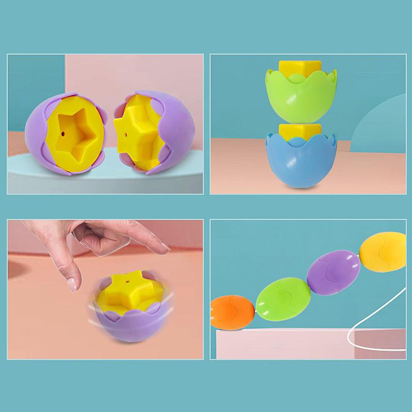 Geometric Pairing Eggs Mixed Shape Kids Learning Puzzle Wise Toy Gift