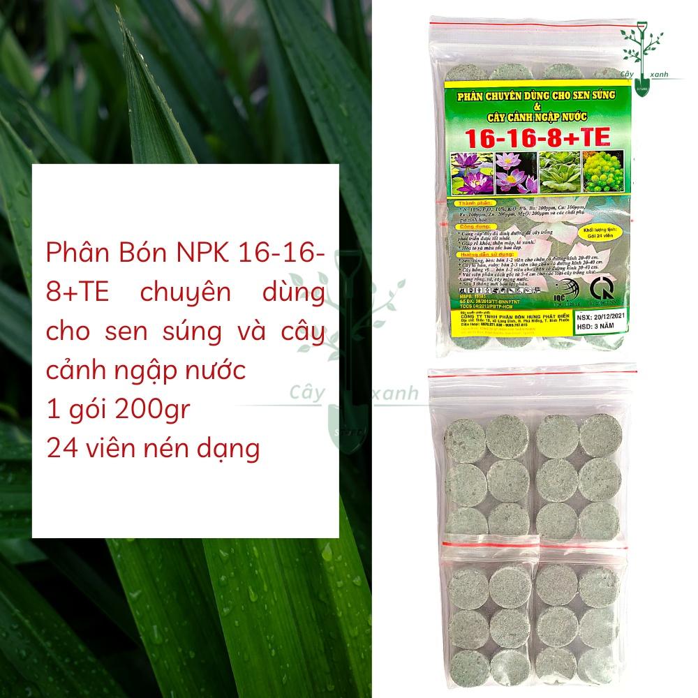 Phân Bón Hoa Sen Và Cây Ngập Nước NPK 16-16-8+TE Gói 24 Viên