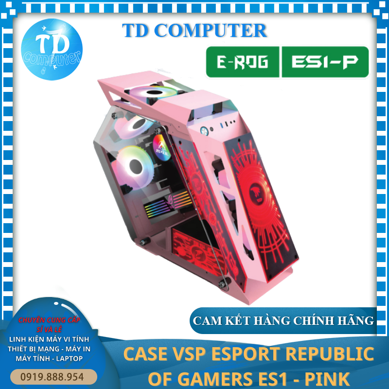 Vỏ máy tính Case VSP ES1 ~ không Fan Kính cường lực - Hàng chính hãng TECH VISION phân phối