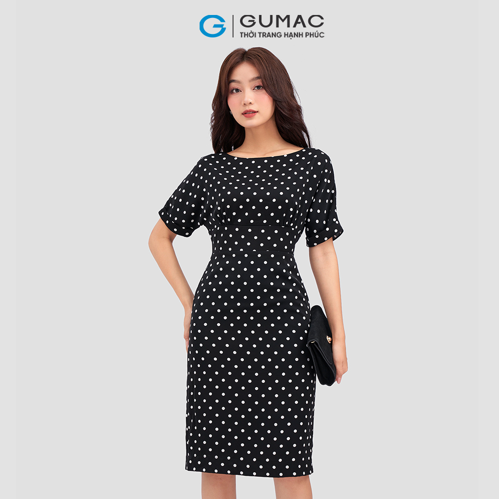 Đầm tay liền thắt nơ DC12053 thời trang GUMAC