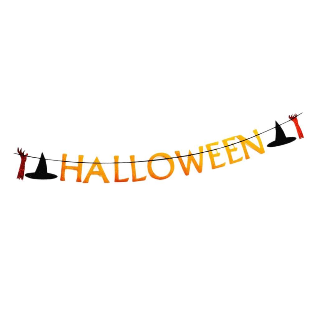 Lettering Halloween Bunting Banner Garland Party Haunted House Decor Props